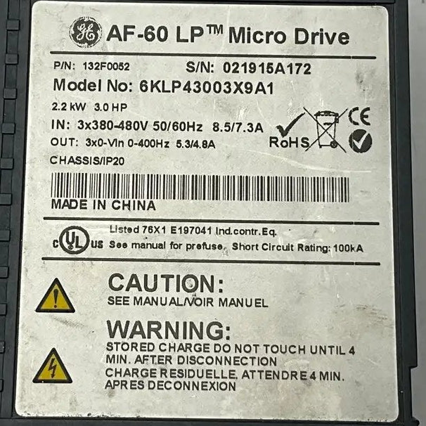 GE General Electric AF-60 LP Variable Frequency Drive-Variable Frequency Drive-Used Industrial Parts