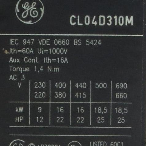 GE General Electric CL04D310M Contactor-Contactor-Used Industrial Parts