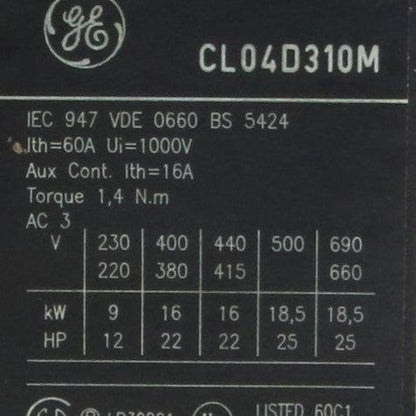 GE General Electric CL04D310M Contactor-Contactor-Used Industrial Parts