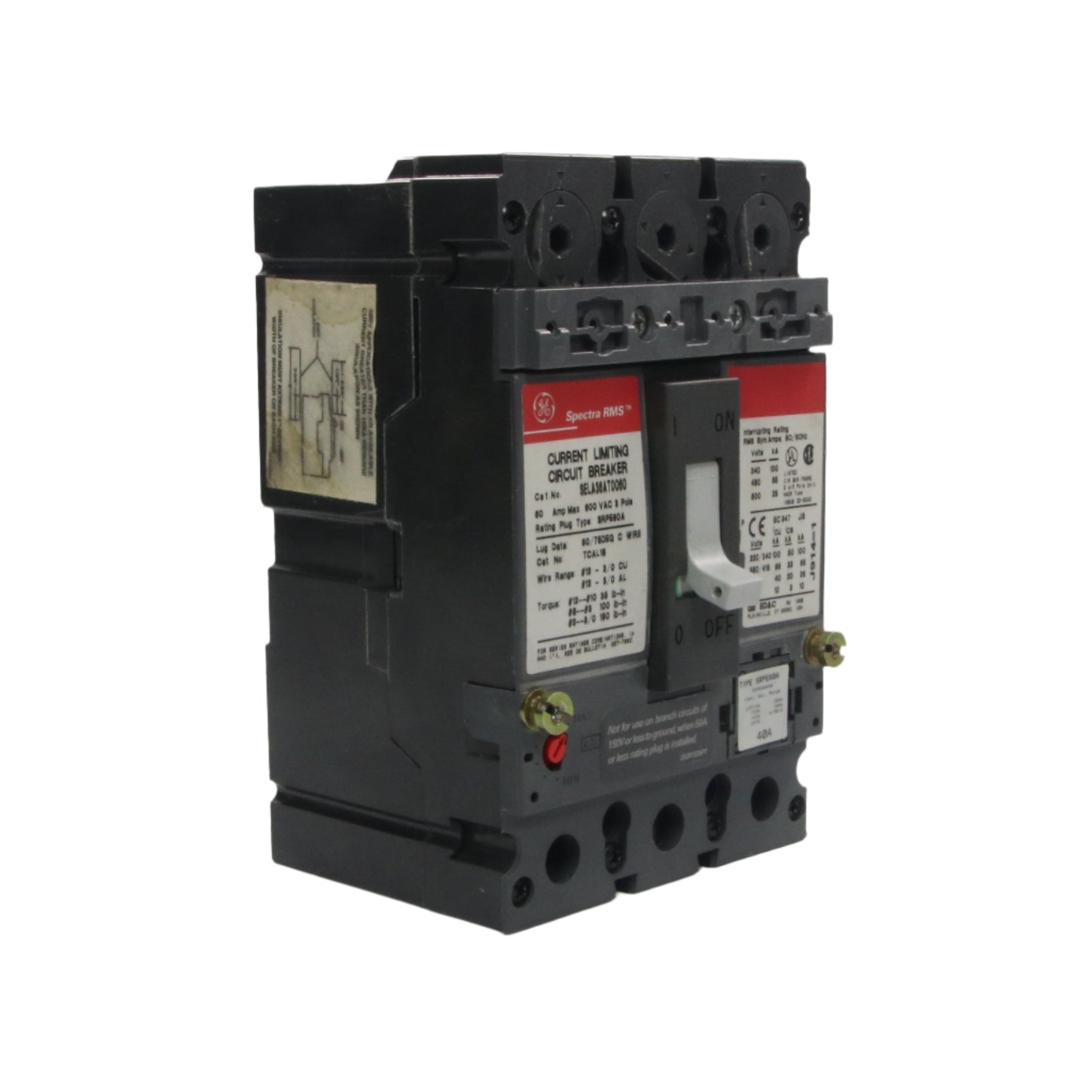 GE General Electric Spectra RMS SELA36AT0060 Circuit Breaker-Circuit Breaker-CE-06-01-05-Used Industrial Parts