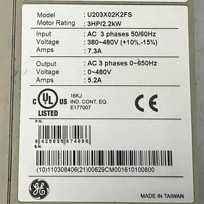 GE General Electric VAT200 Variable Frequency Drive - 2.2 kW-Variable Frequency Drive-Used Industrial Parts