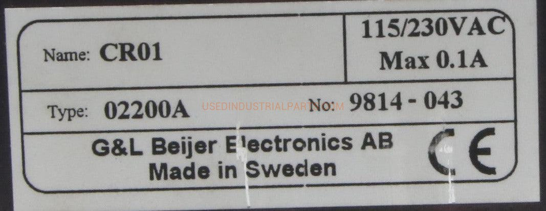 G&L Beijer Electronics CR01 Signal Amplifier-Signal Amplifier-AD-05-05-Used Industrial Parts