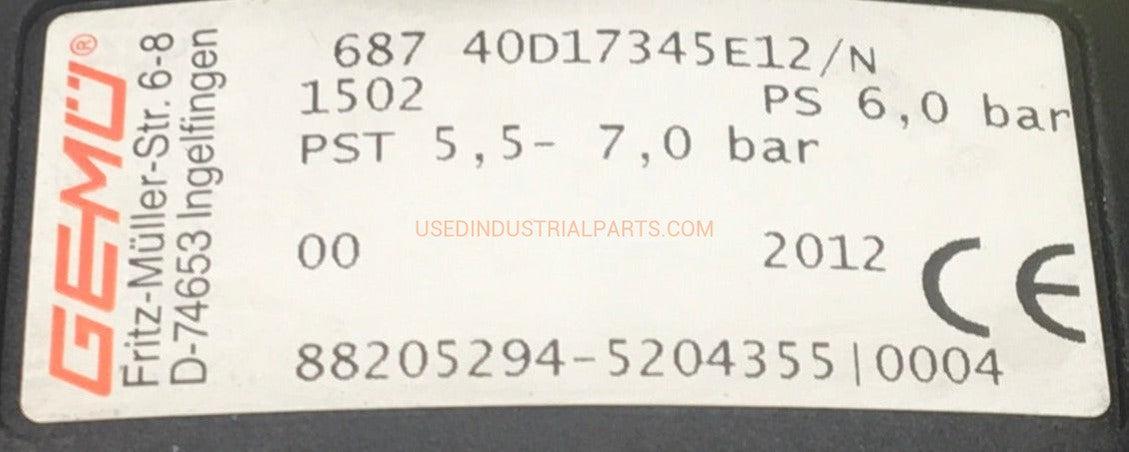 Gemu 687 40D17345E12/N 1502 Diaphragm Valve-Diaphragm Valve-DA-04-02-Used Industrial Parts