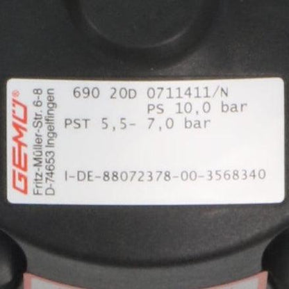 Gemu Diaphragm Valve 690 20D 0711411 N-Diaphragm Valve-Used Industrial Parts