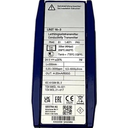 Gestra Spector LRGT 16-3 Conductivity Transmitter-Conductivity Transmitter-Used Industrial Parts