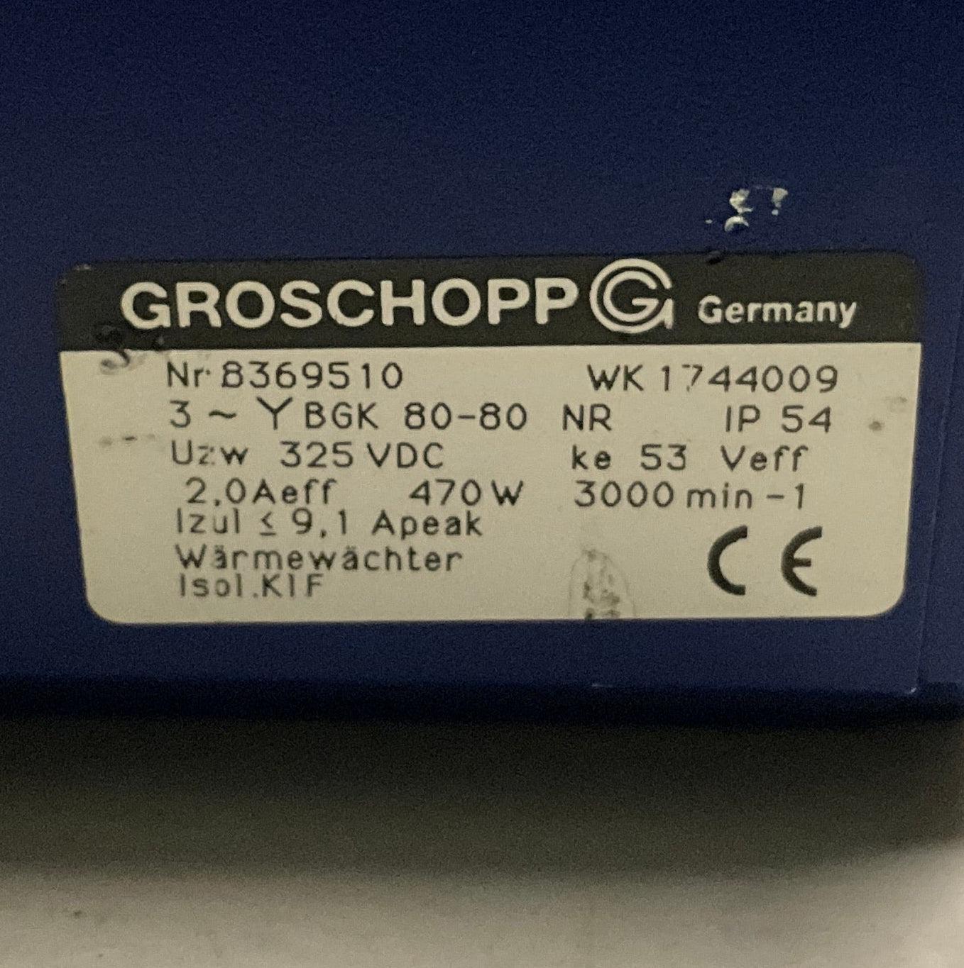 Groschopp WK 1744009 Gear Motor-Gear Motor-Used Industrial Parts