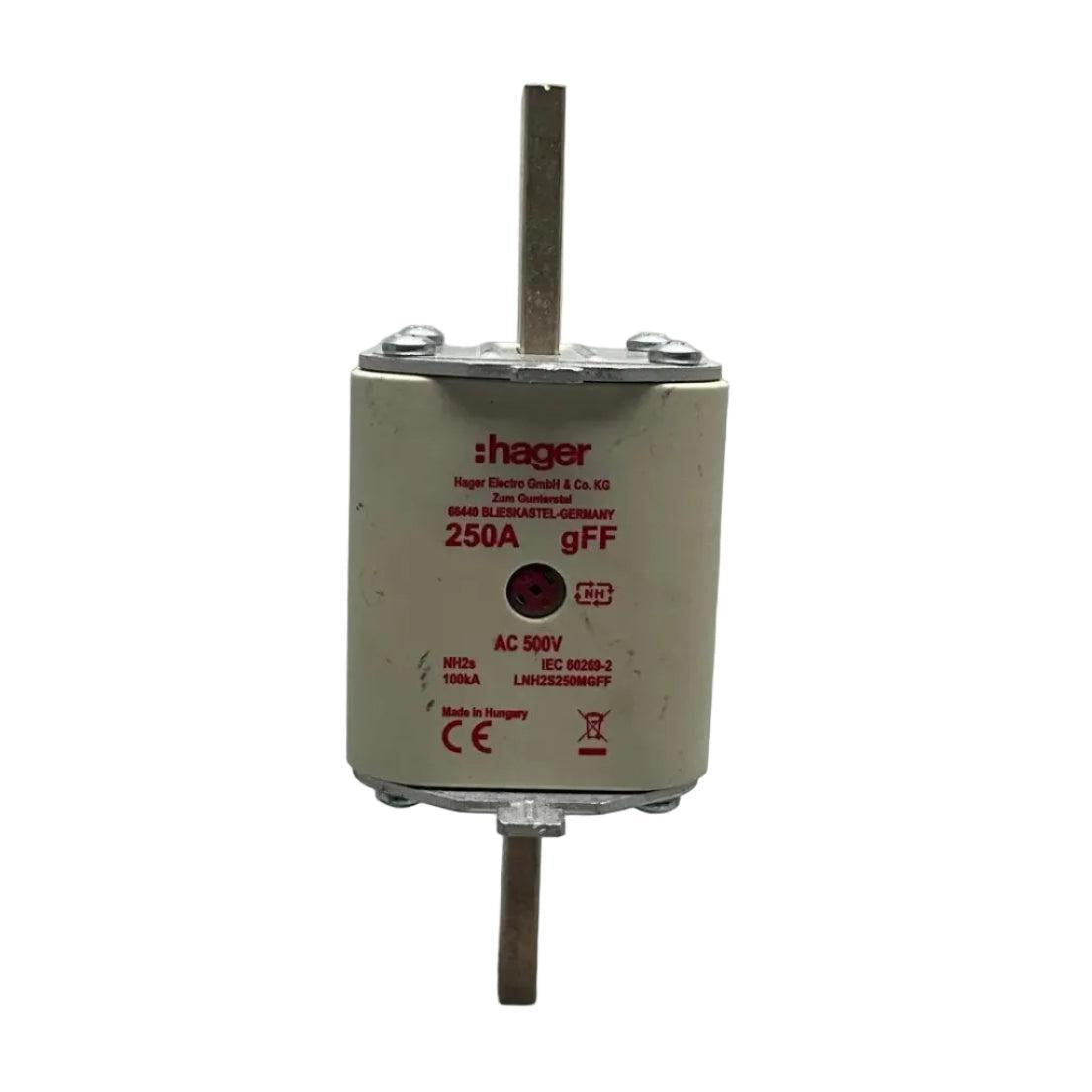 Hager LNH2S250MGFF HRC LV Fuse - 3/pack-HRC LV Fuse-Used Industrial Parts