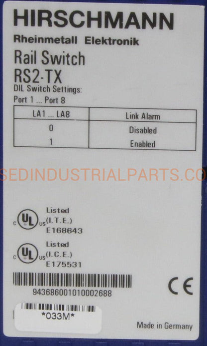 Hirschmann RS2-TX Rail Switch-Rail Switch-AB-07-04-Used Industrial Parts