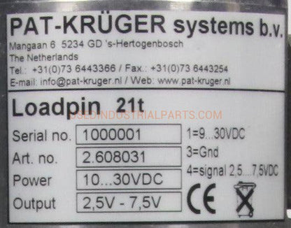 Hirschmann/Pat-Kruger 21t Load Pin-Load Pin-CD-03-06-Used Industrial Parts