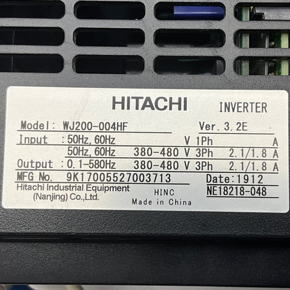 Hitachi WJ200-004HF Inverter-Variable Frequency Inverter-Used Industrial Parts