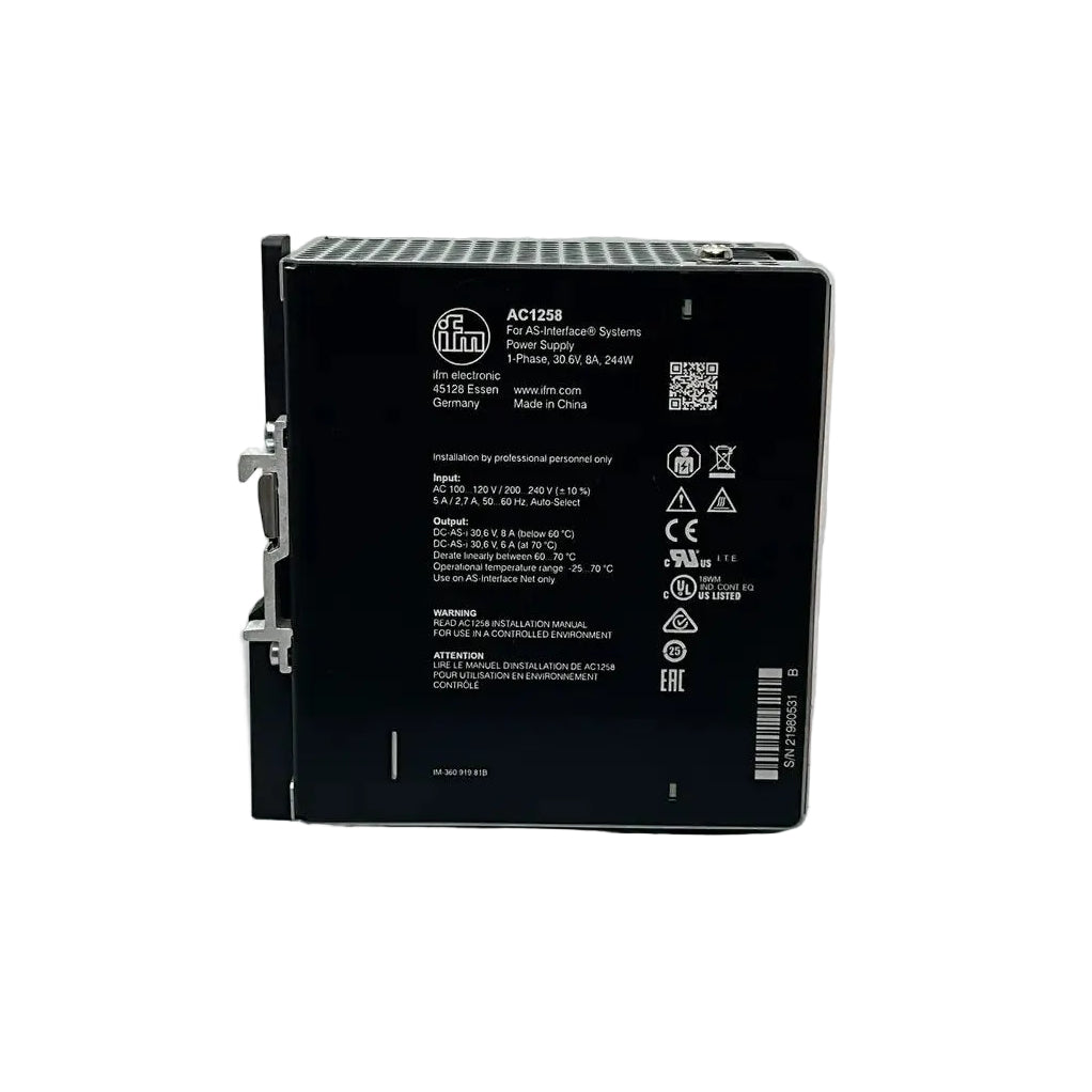IFM Electronic AC1258 AS-i Power Supply-AS-i Power Supply-Used Industrial Parts