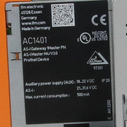 IFM Electronic AC1401 AS-Interface Profinet Gateway-AS-Interface Profinet Gateway-Used Industrial Parts