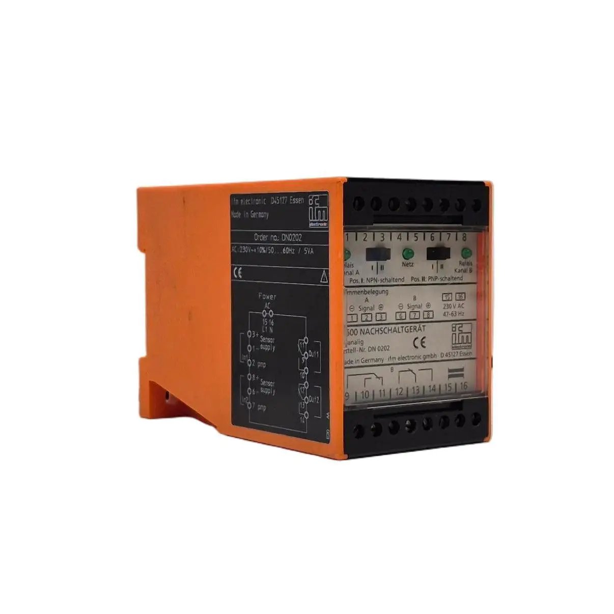 IFM Electronic DN0202 Switching Amplifier-Switching Amplifier-01-AB-01-11-04-6152429763760-Used Industrial Parts