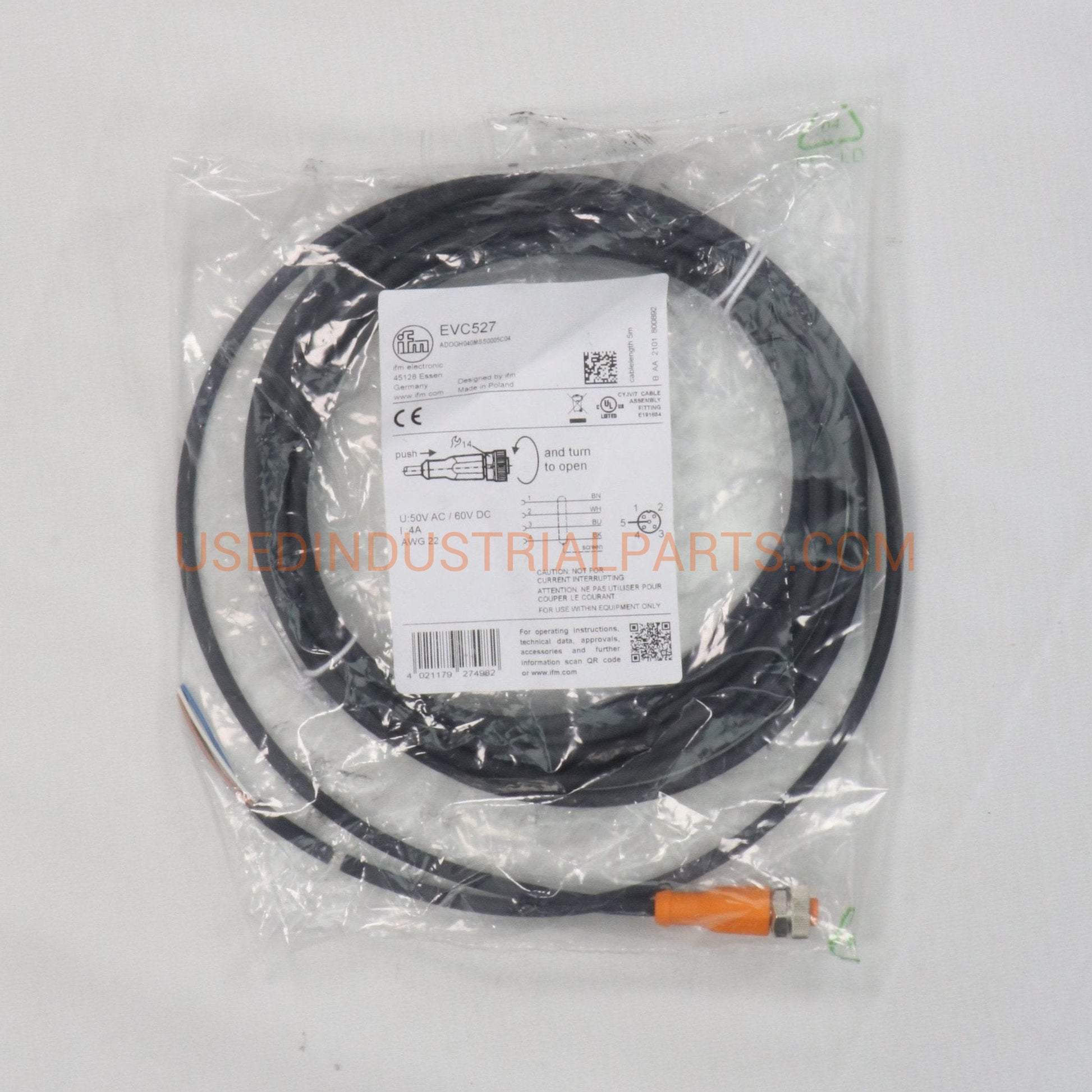 IFM Electronic EVC527 Connection Cable-Connection Cable-AE-03-07-01-Used Industrial Parts