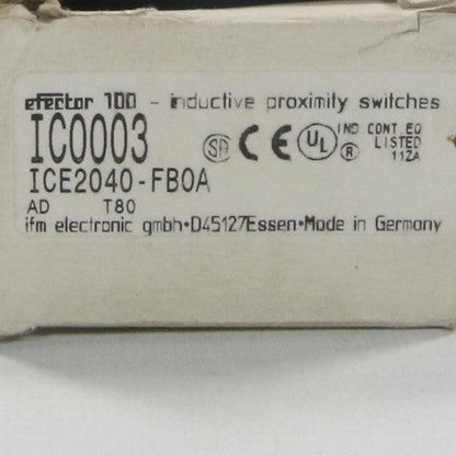 IFM Electronic IC0003 Inductive Sensor - ICE2040-FBOA-Inductive Sensor-Used Industrial Parts