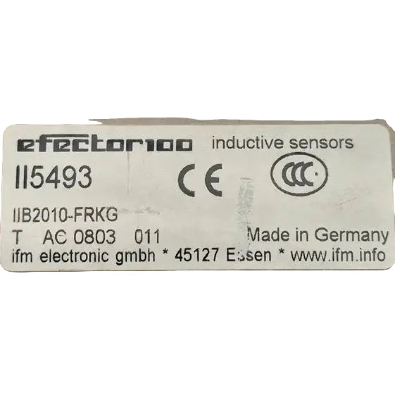 IFM Electronic II5493 Inductive Sensor - IIB2010-FRKG-Inductive Sensor-Used Industrial Parts