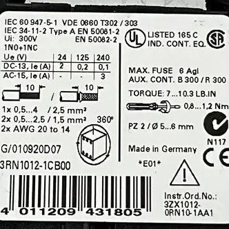 Siemens Sirius 3RN1012-1CB00 Thermistor Motor Protection Relay-Thermistor Motor Protection Relay-Used Industrial Parts
