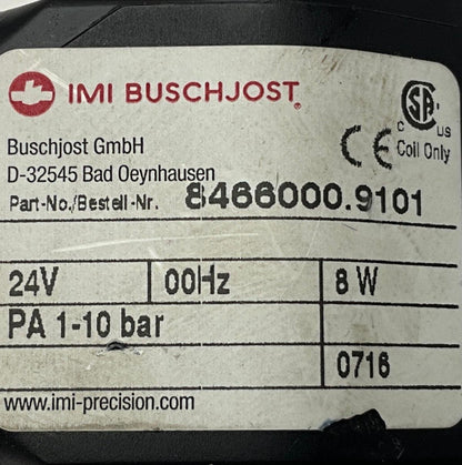 IMI Buschjost 8466000.9101 Solenoid Valve - 24 V DC-Solenoid Valve-Used Industrial Parts
