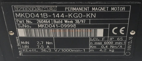 Indramat Permanent Magnet Motor MKD041B-144-KGO-KN-Permanent Magnet Motor-AC-02-03-Used Industrial Parts