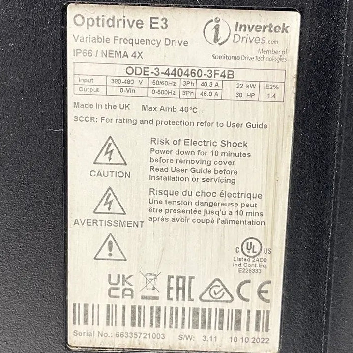 Invertek Drives Optidrive E3 Outdoor Switched Variable Frequency Drive-Variable Frequency Drive-Used Industrial Parts