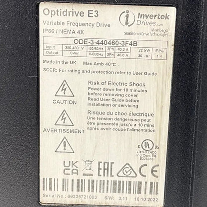 Invertek Drives Optidrive E3 Outdoor Switched Variable Frequency Drive-Variable Frequency Drive-Used Industrial Parts