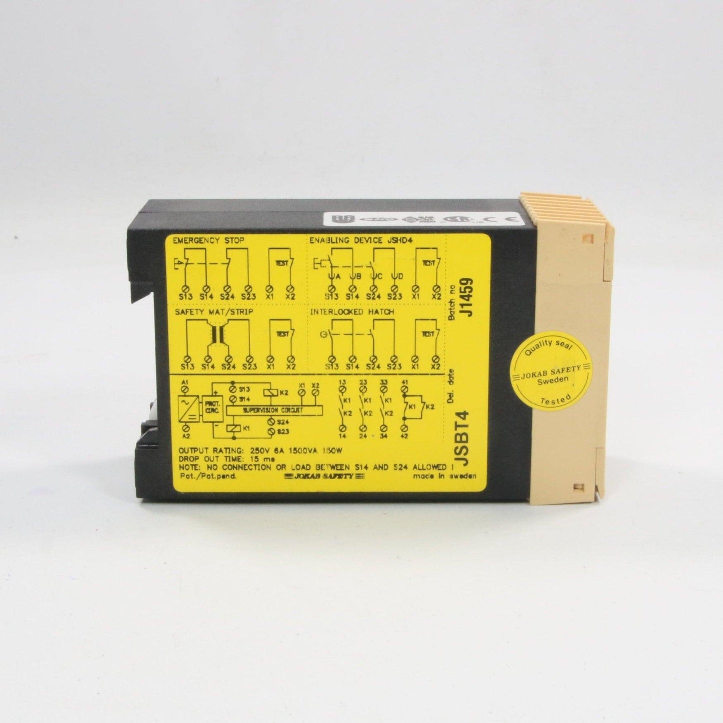Jokab Safety JSBT4 VDC Safety Relay-Safety Relay-Used Industrial Parts