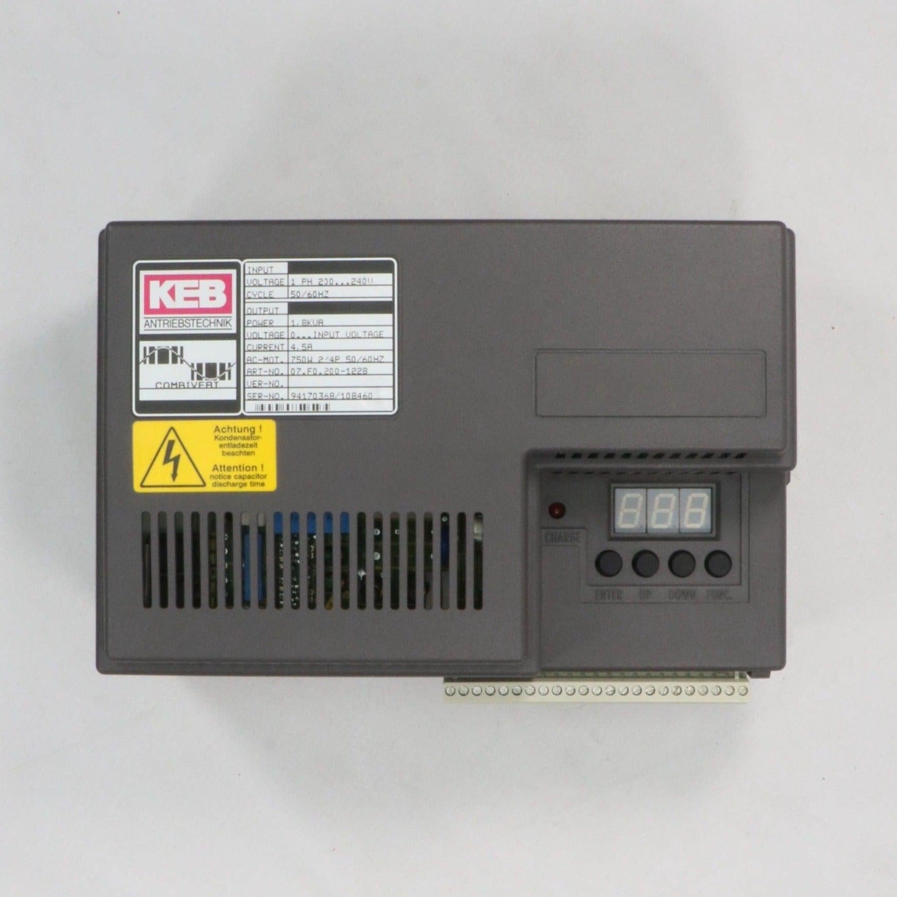 KEB Antriebestechnik Combivert 07.F0.200-1228 Frequency Converter-Frequency Converter-AC-05-05-Used Industrial Parts