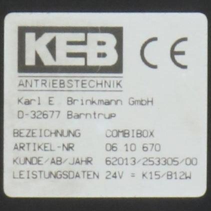 KEB Antriebstechnik COMBIBOX 06.10.670 Clutch Brake-Electromagnetic Clutch Brake-Used Industrial Parts