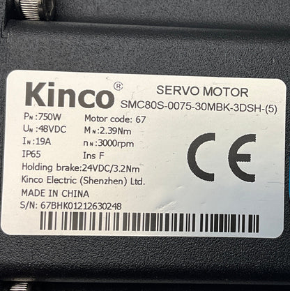 Kinco SMC80S-0075-30MBK-3DSH-(5) AC Servo Motor with Planetary Gear-Servo Motor with Planetary Gearbox-Used Industrial Parts