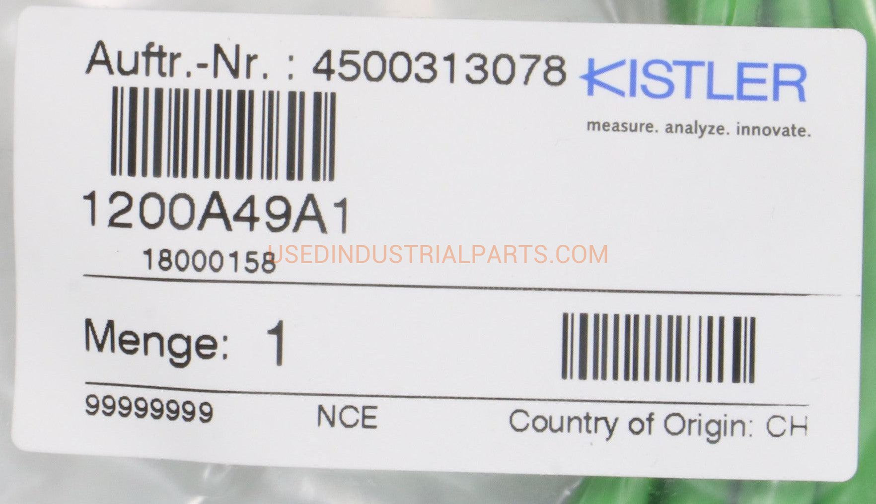 Kistler 1200A49A1 Crossed Communication Cable-Ethernet Cable-AE-04-06-02-Used Industrial Parts