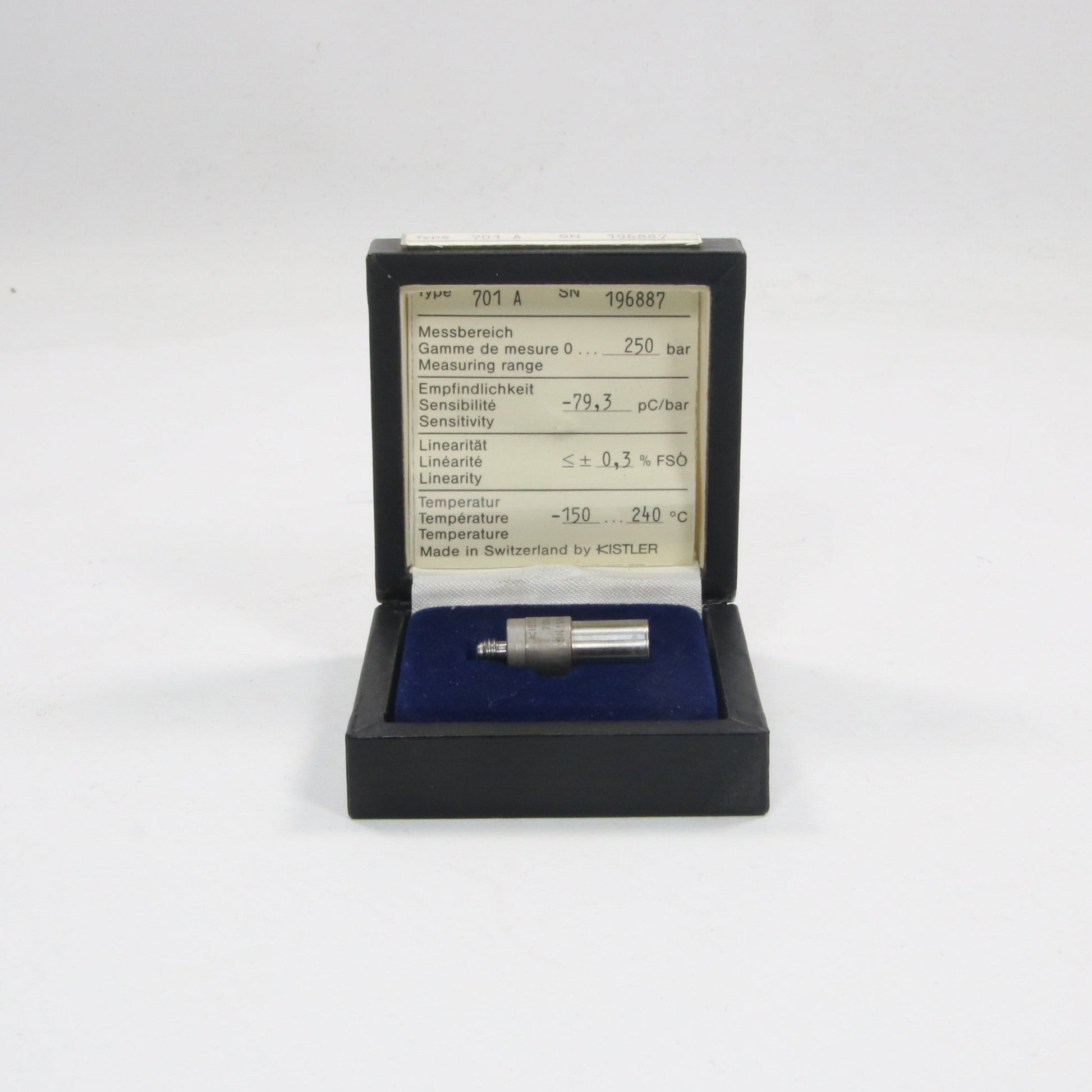 Kistler 701A Quartz Pressure Sensor-Quartz Pressure Sensor-Used Industrial Parts