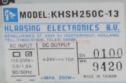 Klaasing Electronics KHSH250C-13 Power Supply-Power Supply-AC-04-01-Used Industrial Parts