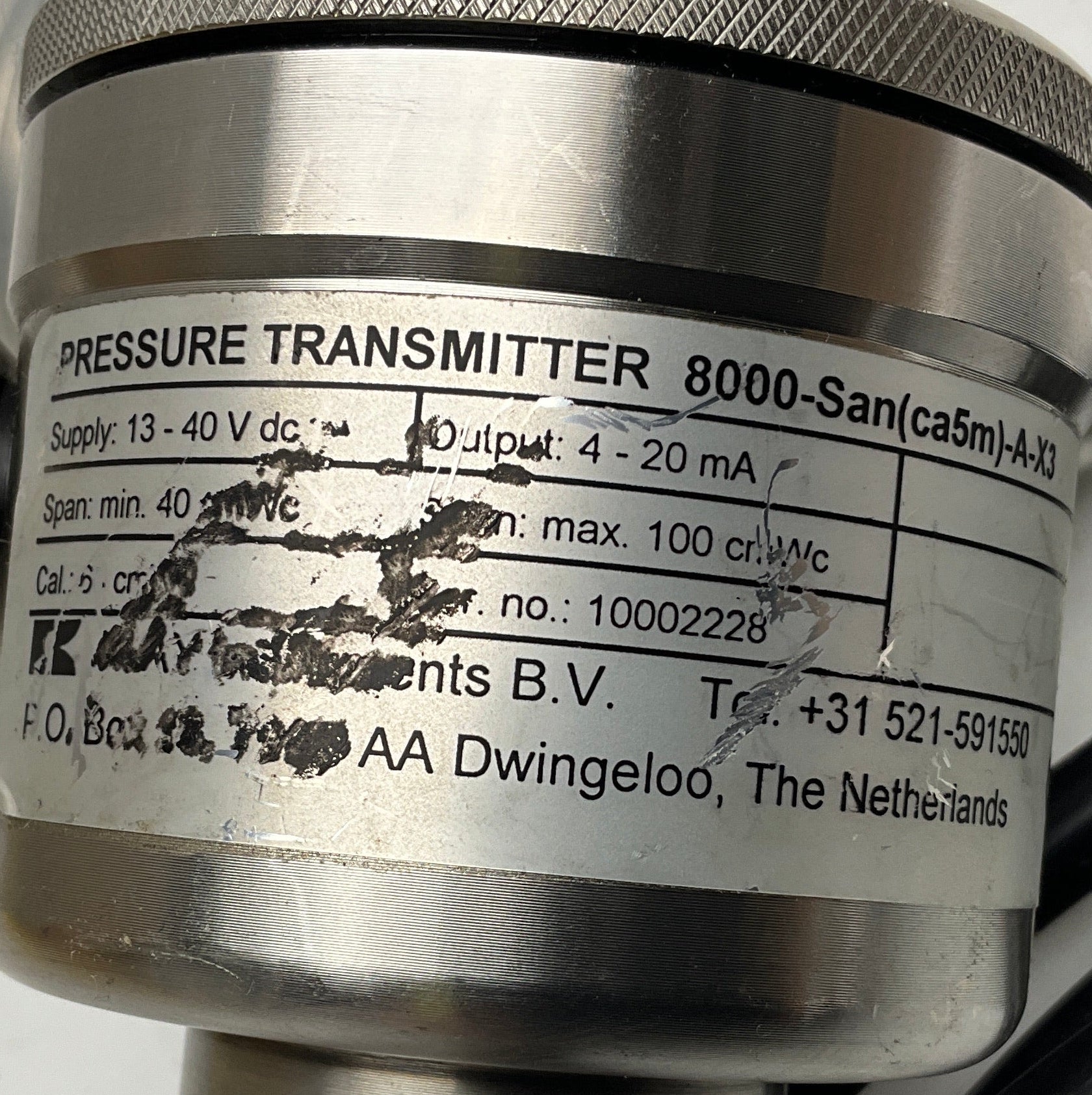 Klay Instruments 8000-San Pressure Transmitter-Pressure Transmitter-Used Industrial Parts