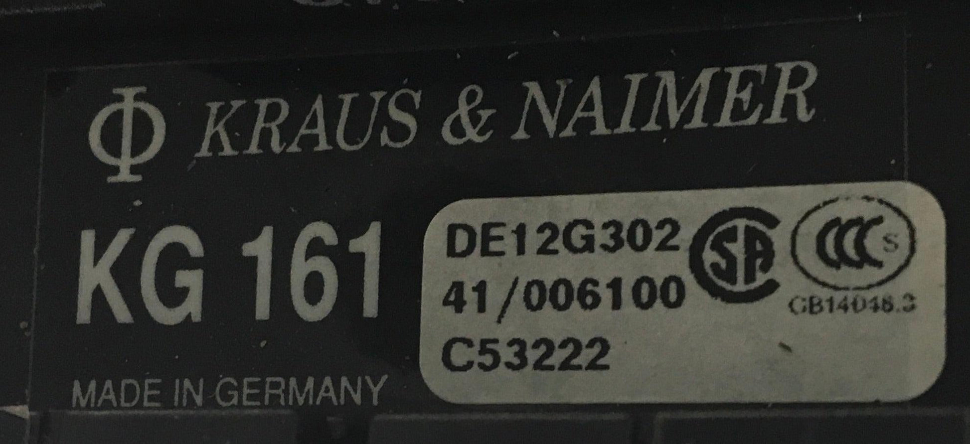 Kraus & Naimer KG 161 Circuit Breaker-Circuit Breaker-Used Industrial Parts