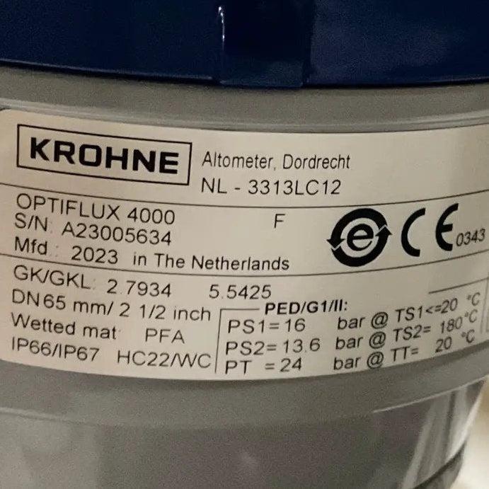 Krohne Optiflux 4000 F Electromagnetic Flow Sensor-Electromagnetic Flow Sensor-Used Industrial Parts