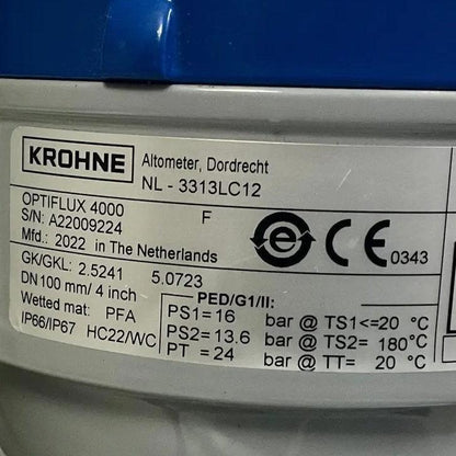 Krohne Optiflux 4000 F Electromagnetic Flow Sensor-Electromagnetic Flow Sensor-Used Industrial Parts
