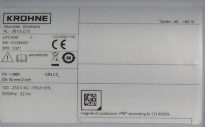 Krohne UFC 400 Ultrasonic Signal Converter-Ultrasonic Signal Converter-Used Industrial Parts