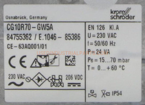 Image of Krom Schroder CG10R70-GW5A Gas Valve-Gas Valve-BC-03-07-Used Industrial Parts