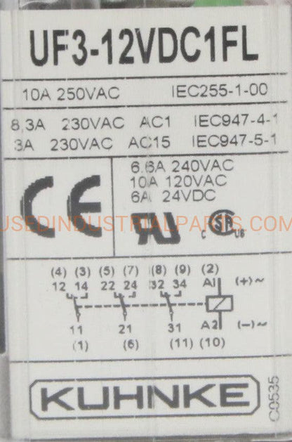 Kuhnke UF3-12VDC1FL Relay-Relay-AA-03-05-Used Industrial Parts