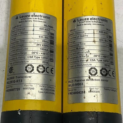 Leuze Electronic MLD510-RT3 Multiple Light Beam Safety Device Set-Multiple Light Beam Safety Device Set-Used Industrial Parts