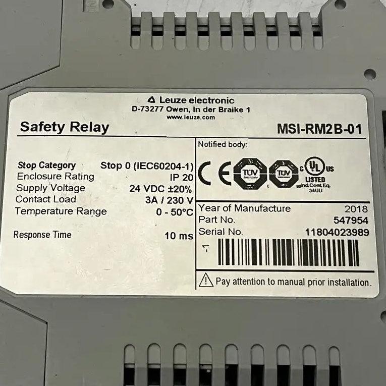 Leuze Electronic MSI-RM2B-01 Dual-Channel Safety Relay Module-Dual-Channel Safety Relay Module-Used Industrial Parts