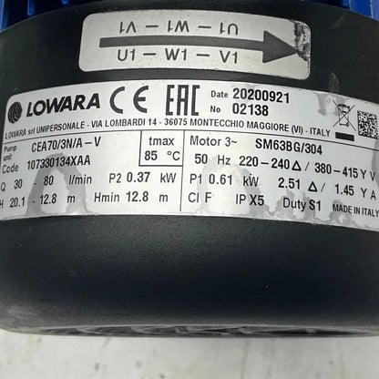 Lowara CEA70/3N/A-V Centrifugal Pump-Centrifugal Pump-Used Industrial Parts