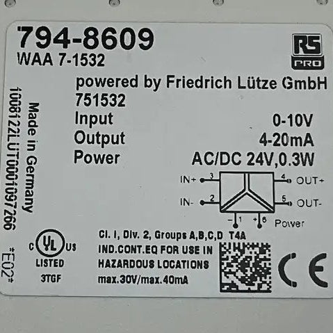 Lutze WAA7-1532 Analog Signal Converter-Analog Signal Converter-Used Industrial Parts