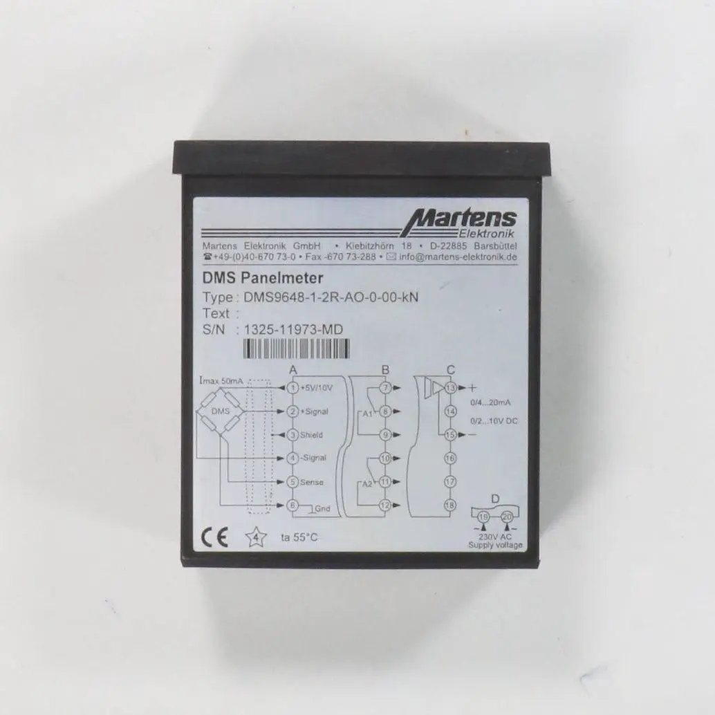 Martens Elektronik DMS9648-1-2R-AO-0-00-kN Digital Panel Meter-Digital Panel Meter-Used Industrial Parts