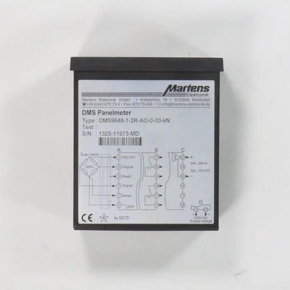 Martens Elektronik DMS9648-1-2R-AO-0-00-kN Digital Panel Meter-Digital Panel Meter-Used Industrial Parts