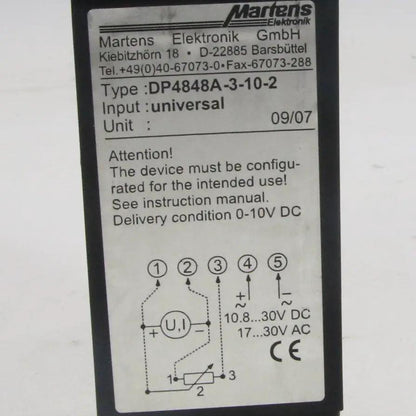 Martens Elektronik DP4848-3-10-2 Digital Panel Meter-Digital Panel Meter-Used Industrial Parts