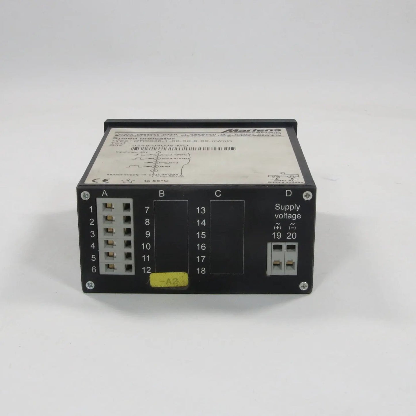 Martens Elektronik DR9648-1-00-00-0-00-m/min Digital Speed Indicator-Digital Speed Indicator-Used Industrial Parts