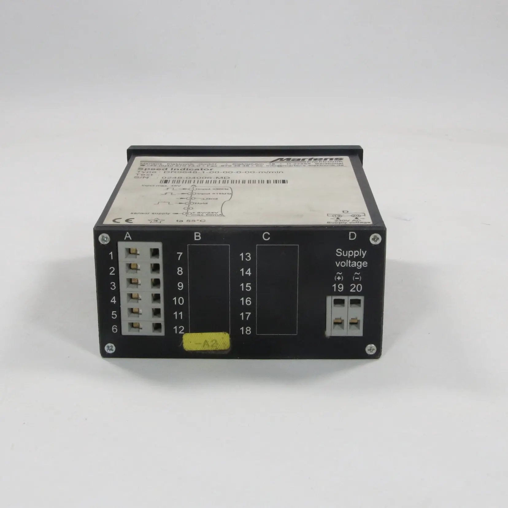 Martens Elektronik DR9648-1-00-00-0-00-m/min Digital Speed Indicator-Digital Speed Indicator-Used Industrial Parts