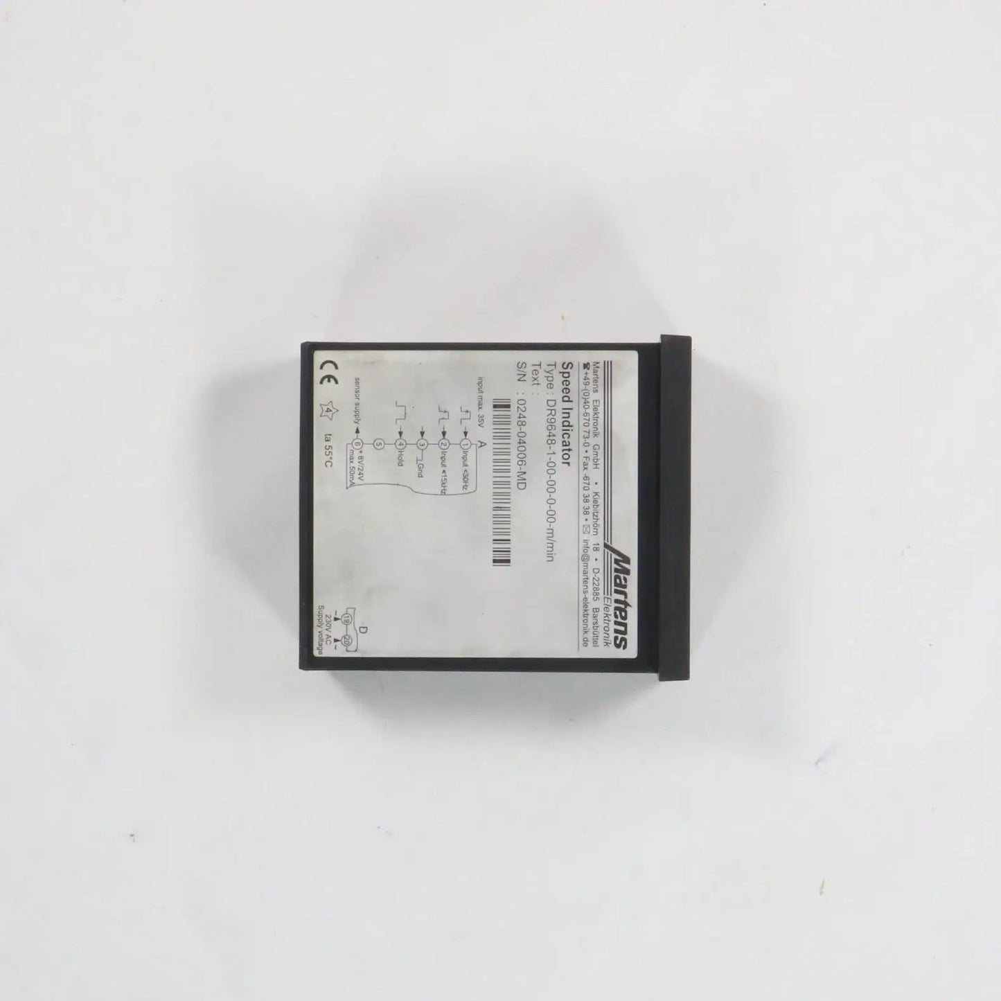 Martens Elektronik DR9648-1-00-00-0-00-m/min Digital Speed Indicator-Digital Speed Indicator-Used Industrial Parts