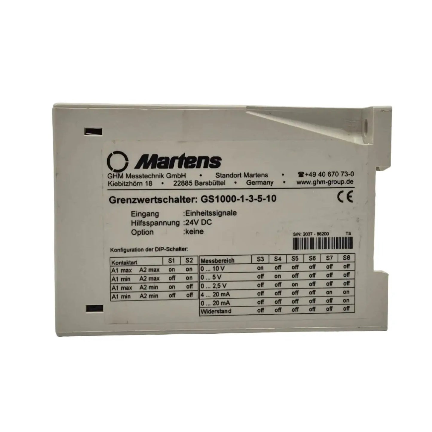 Martens Elektronik GS1000-1-3-5-10 Universal Limit Switch-Universal Limit Switch-Used Industrial Parts